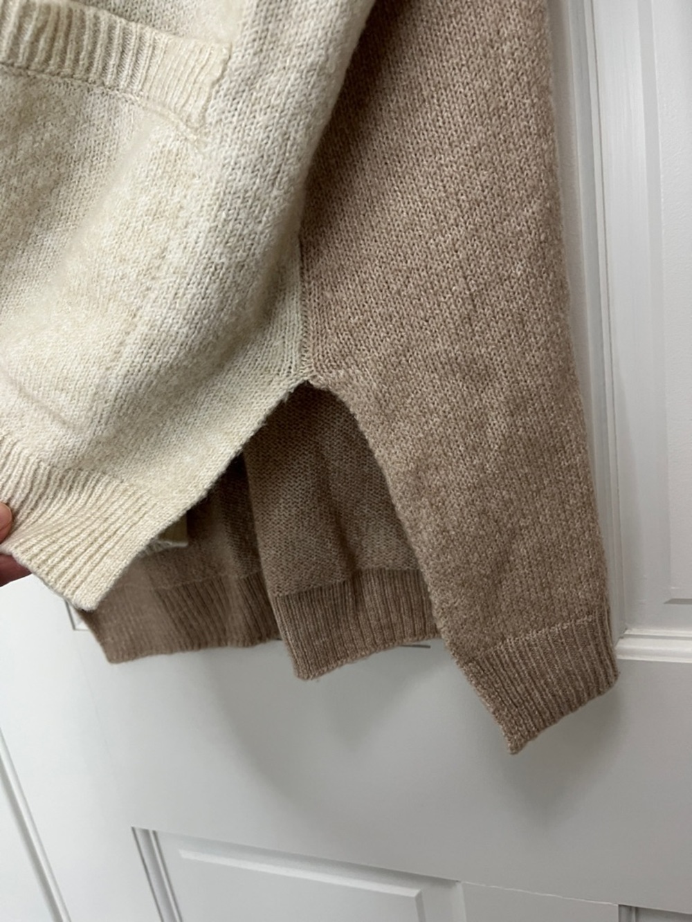 BB Dakota Steve Madden Study Date Two Toned Color Blocked Cardigan - Size Large - Picture 5 of 11
